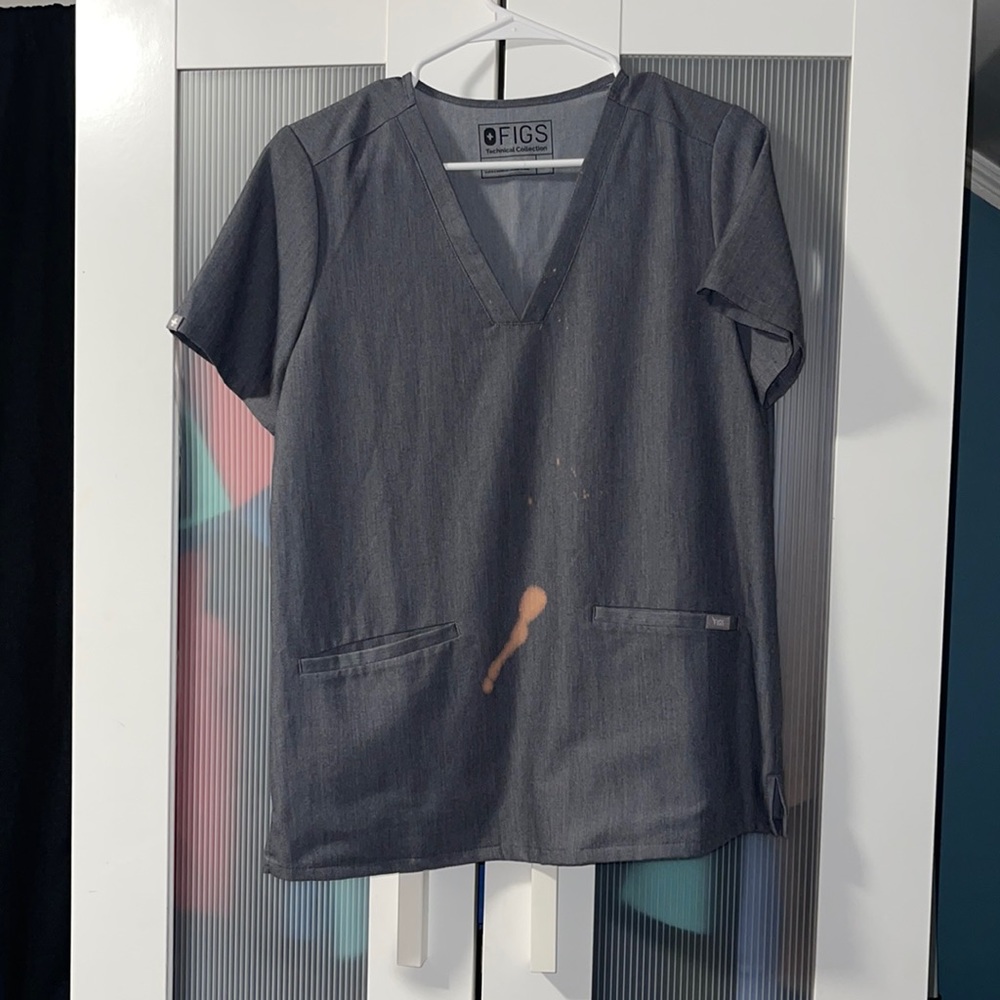 Graphite Casma Figs three pocket scrub top